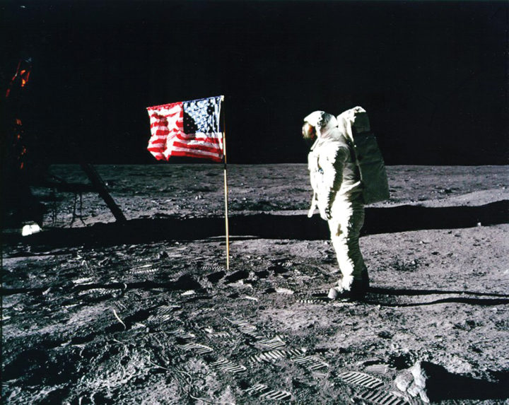 (Real lunar mission image) Buzz Aldrin salutes the U.S. Flag
Fascinating Images Show First Men On Moon Practicing On Fake Lunar Surface
These fascinating images might do little to dispel conspiracy theories that the 1969 moon landing was faked.

They feature Apollo 11 astronauts Neil Armstrong and Edwin (