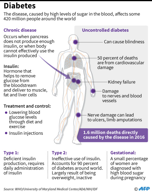 Factfile on diabetes worldwide. - AFP / AFP