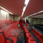 Penyemprotan Disinfektan di Ruang Sidang DPRD DKI